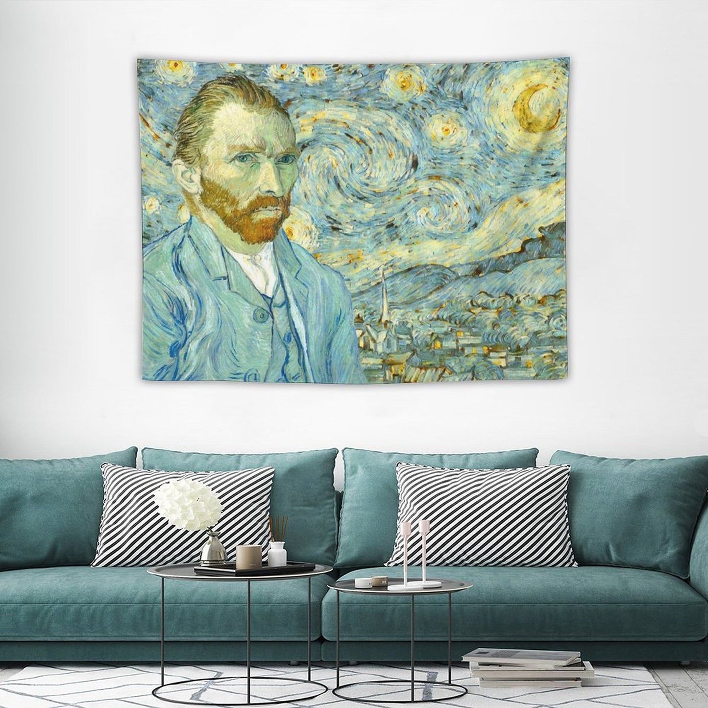 Van Gogh Self-Portrait in Starry Night Tapestry