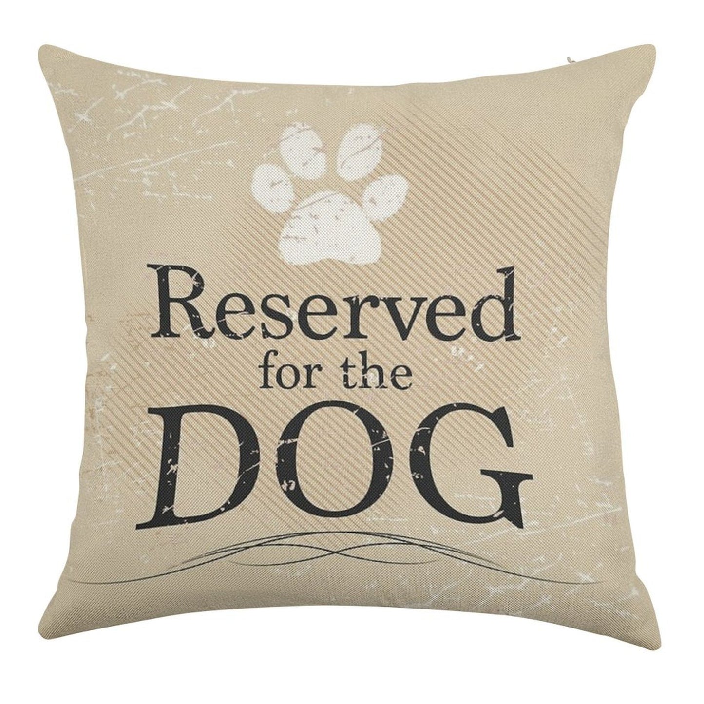 Reserved for The Dog (Tan) Linen Throw Pillow Cover