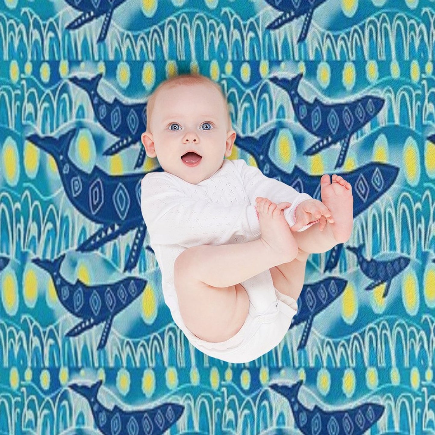 ' Gawura 'Whale Dreaming Throw Blanket