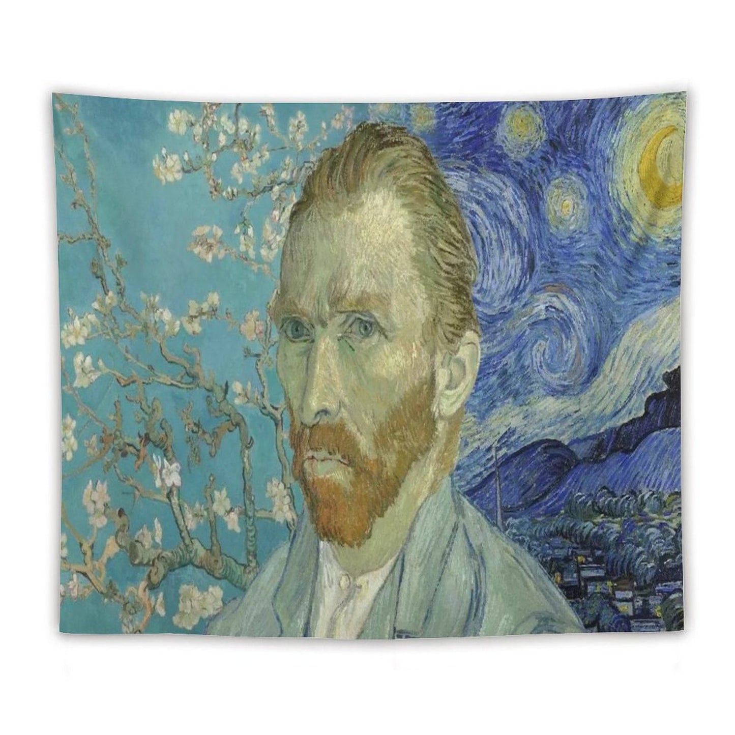 Van Gogh with Stary Night & Almond Blossoms Tapestry