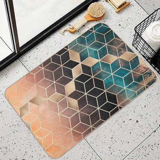Ombre Dream Cubes Bath Mat