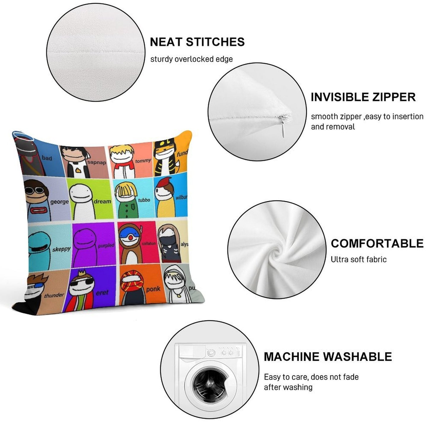 Dream Smp Soft Shrink-Resistant Throw Pillow