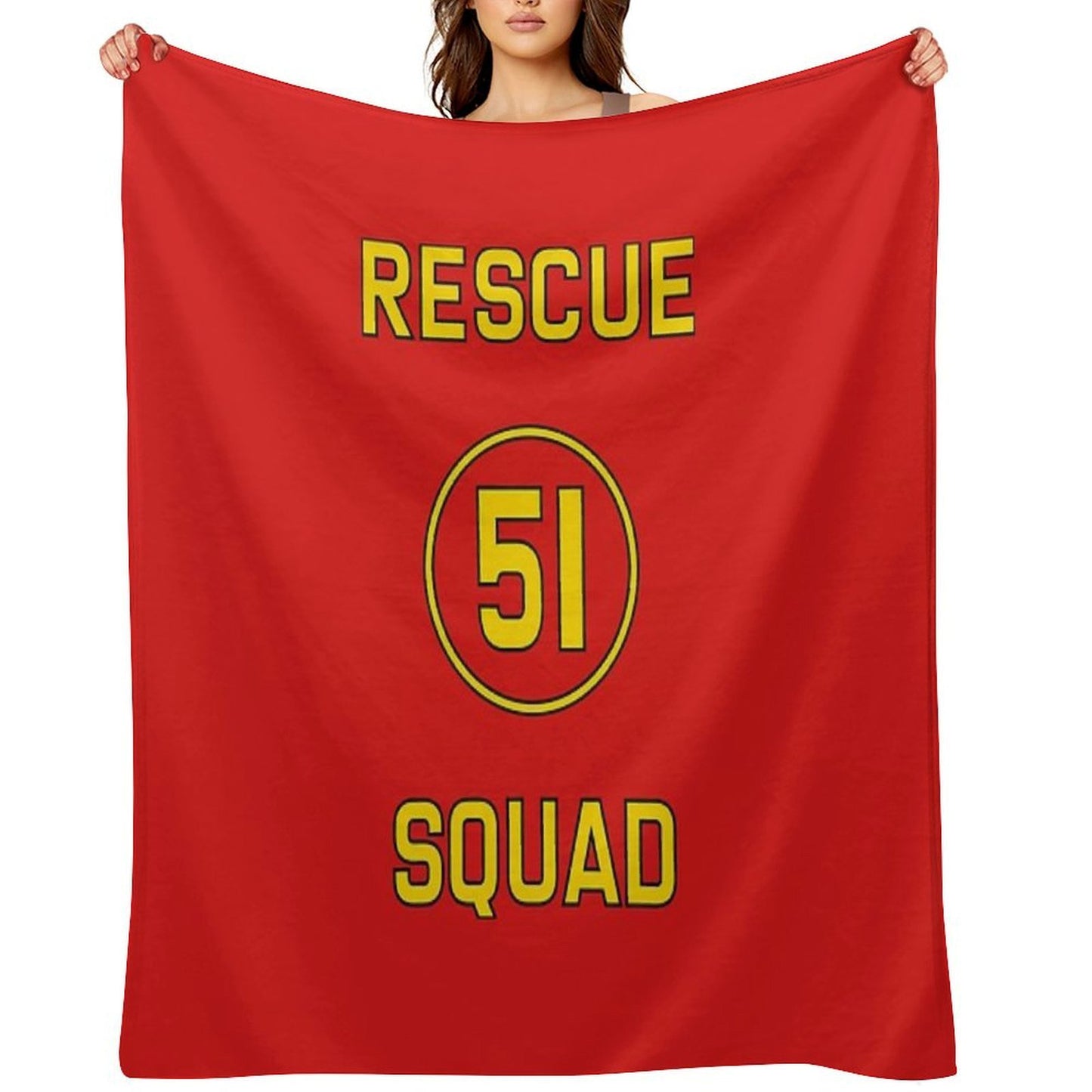 Emergency Squad 51 Rear of Truck Reproduction Logo Throw Blanket