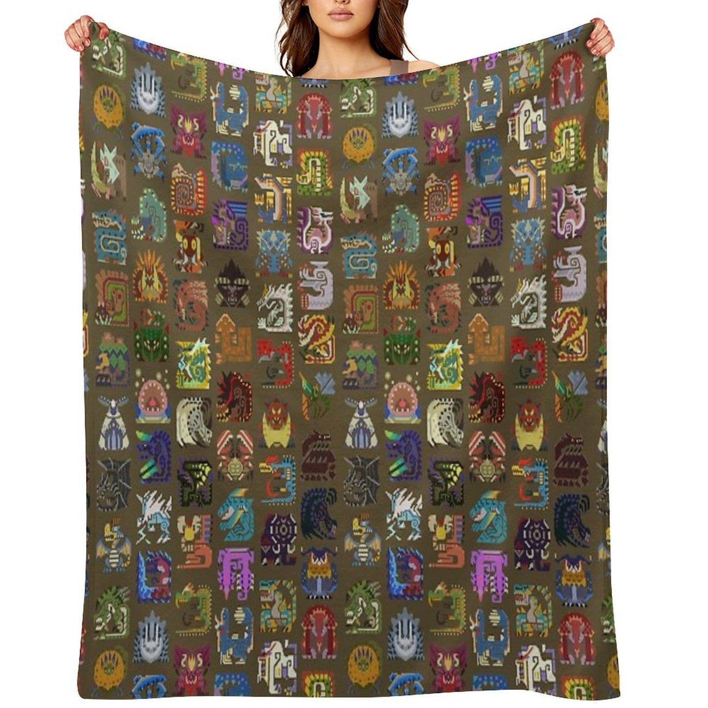 Large Monsters! Throw Blanket