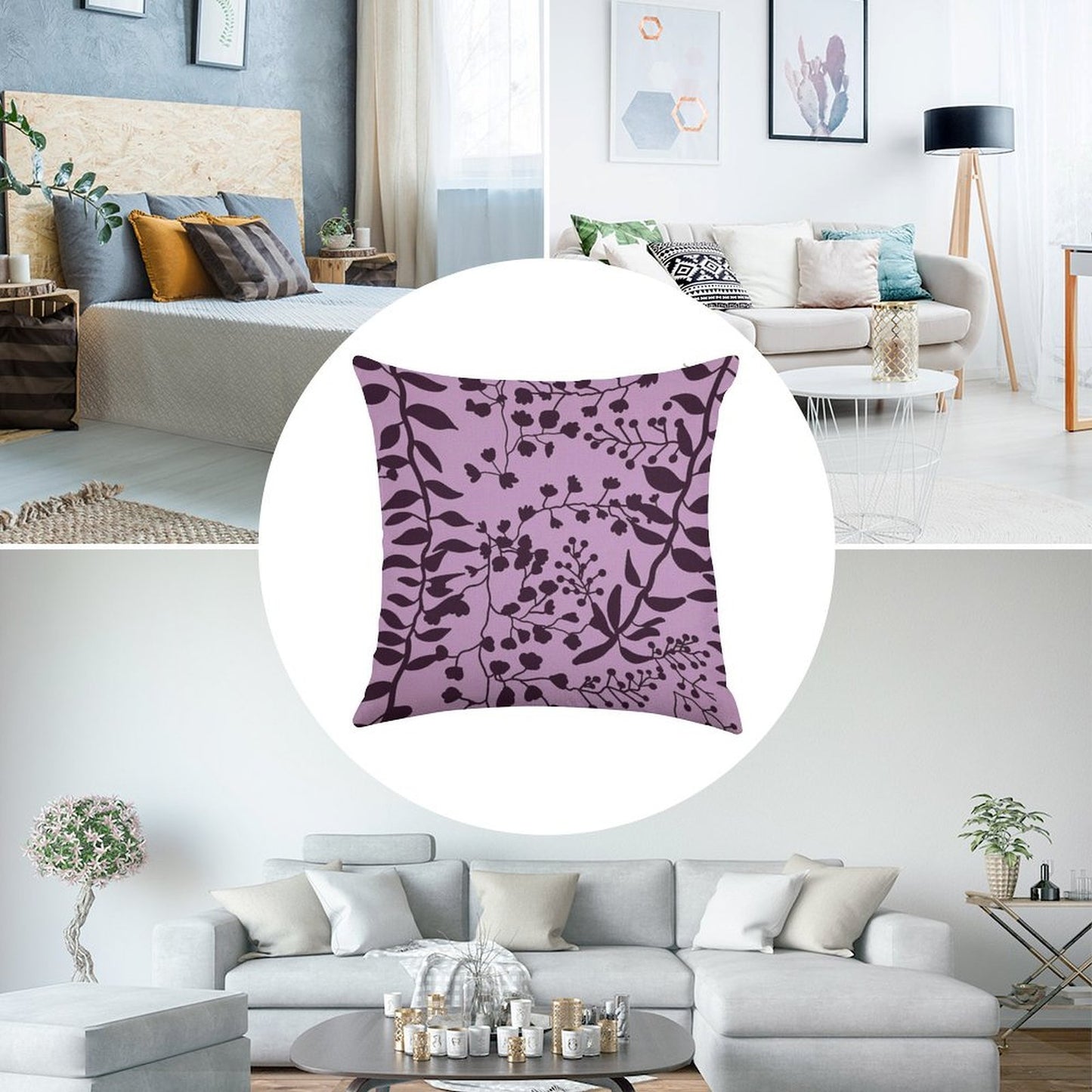 Bella Swan Lavender Freesia Linen Throw Pillow Cover