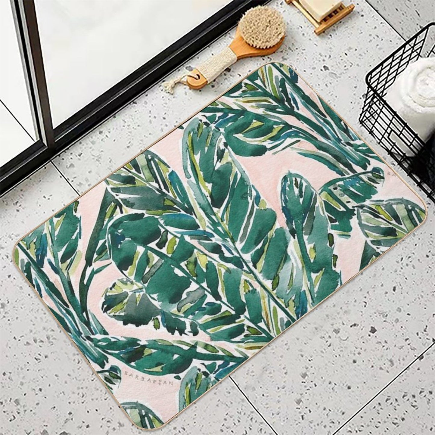 BIG FEELINGS BANANA LEAF TROPICAL  Anti-Trip Bath Mat