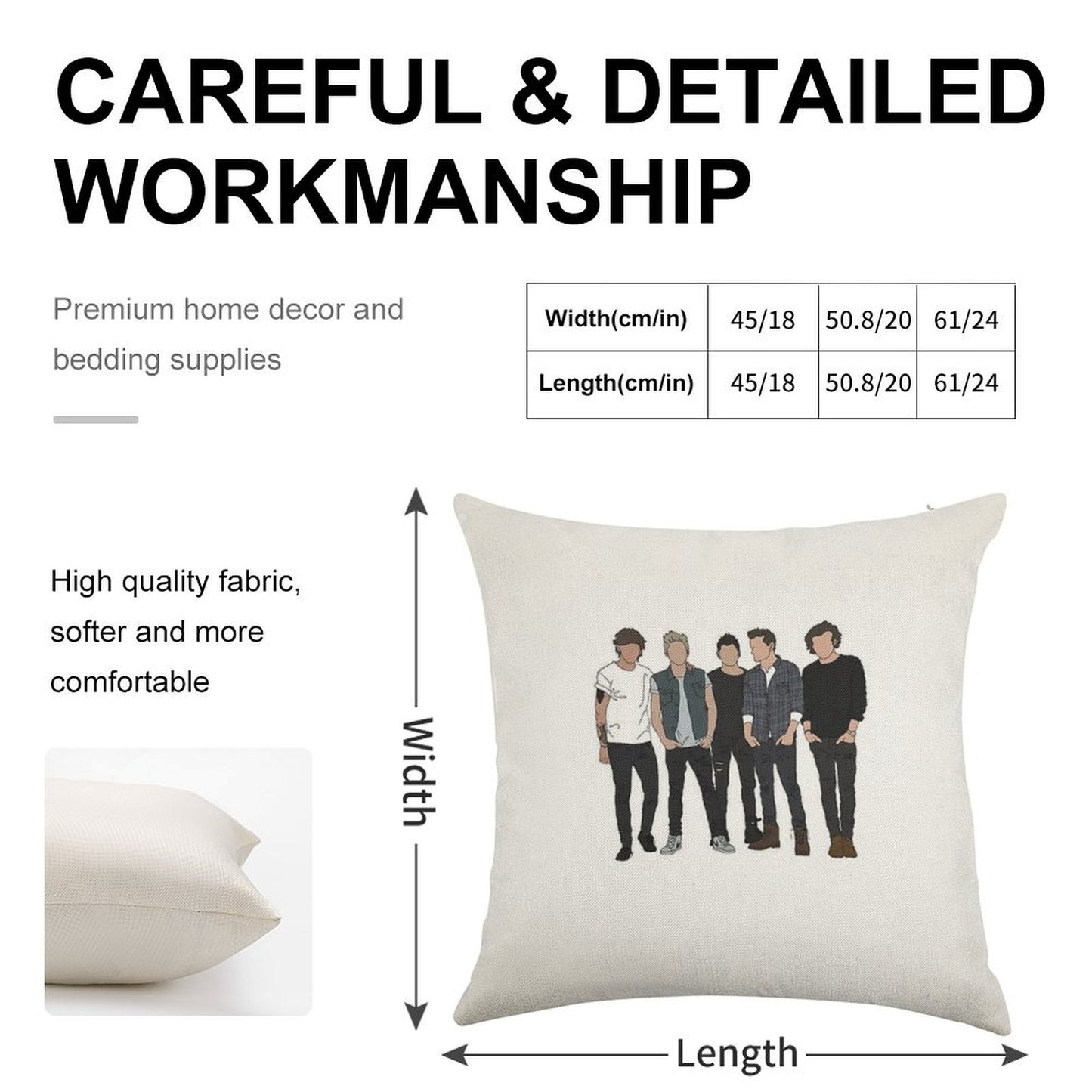 ONE DIRECTION Linen Throw Pillow Cover
