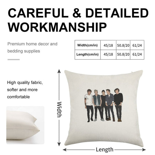 ONE DIRECTION Linen Throw Pillow Cover