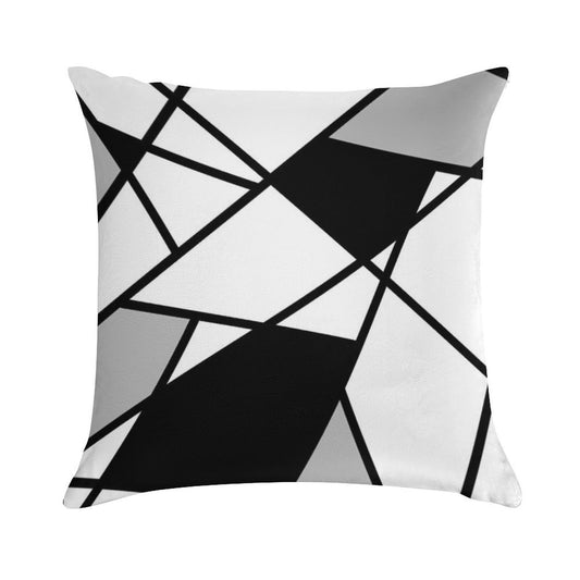 Black Modern Geometric Pattern Soft Gift Ready Throw Pillow