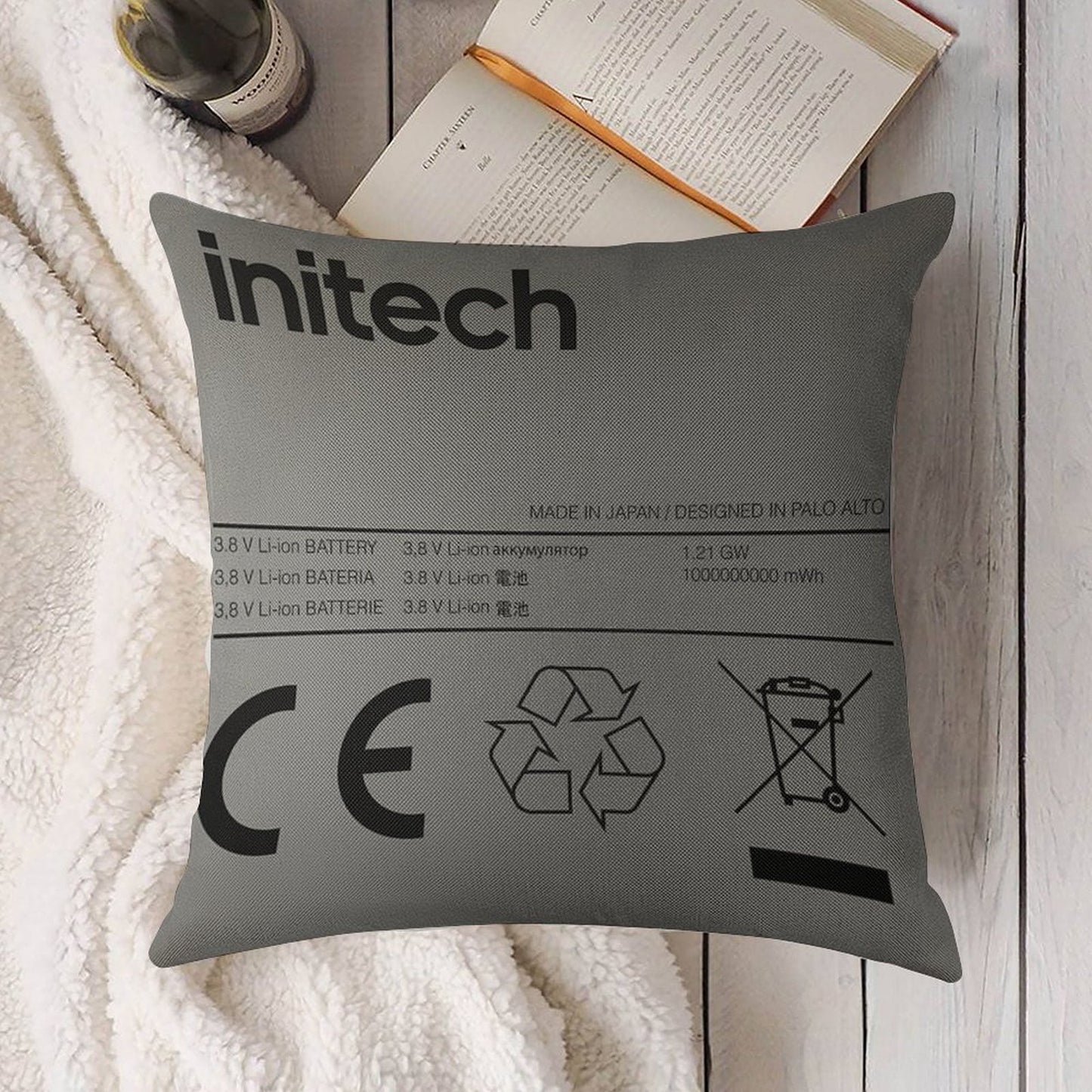 Swollen Battery Linen Throw Pillow Cover