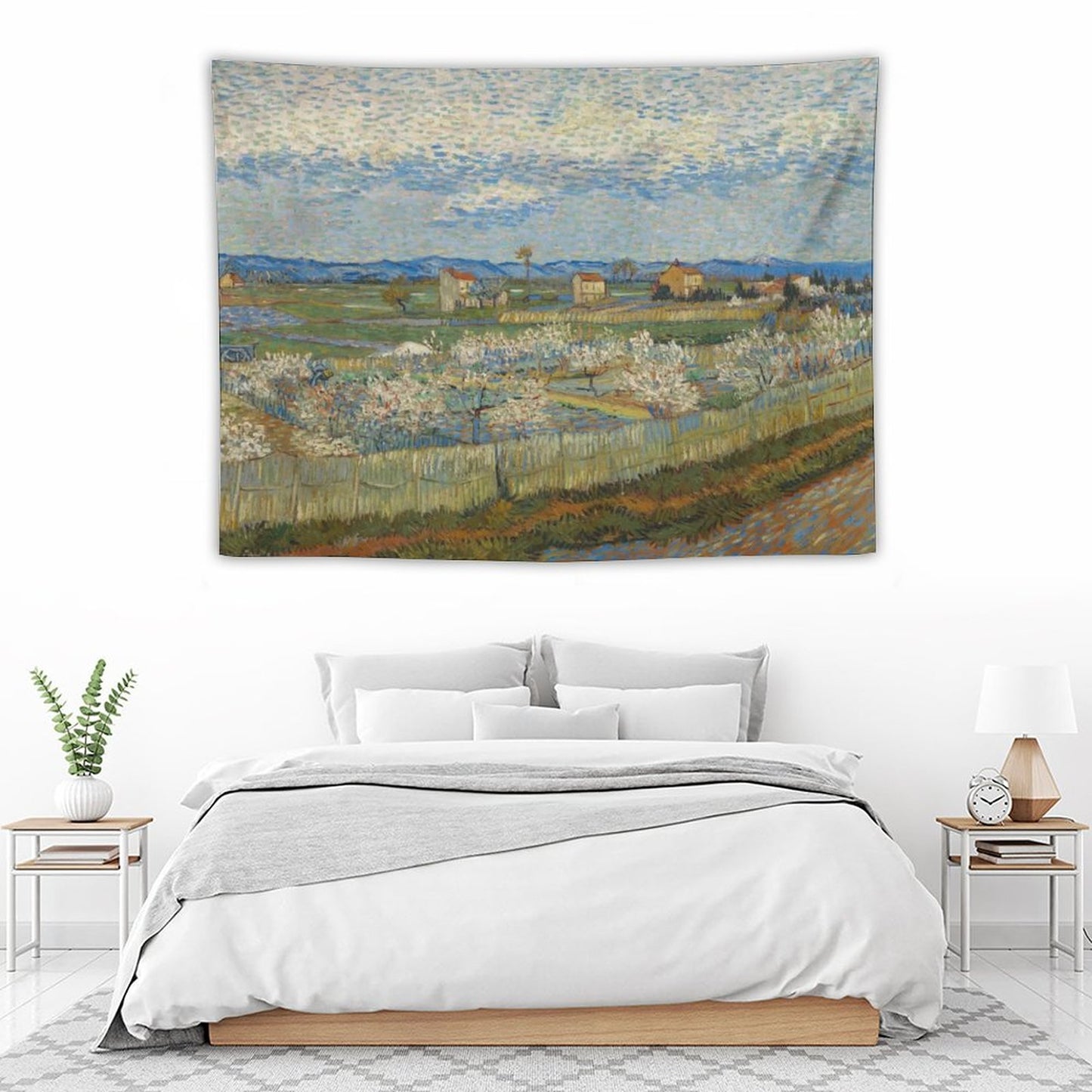 Van Gogh’s Peach Trees in Blossom Tapestry