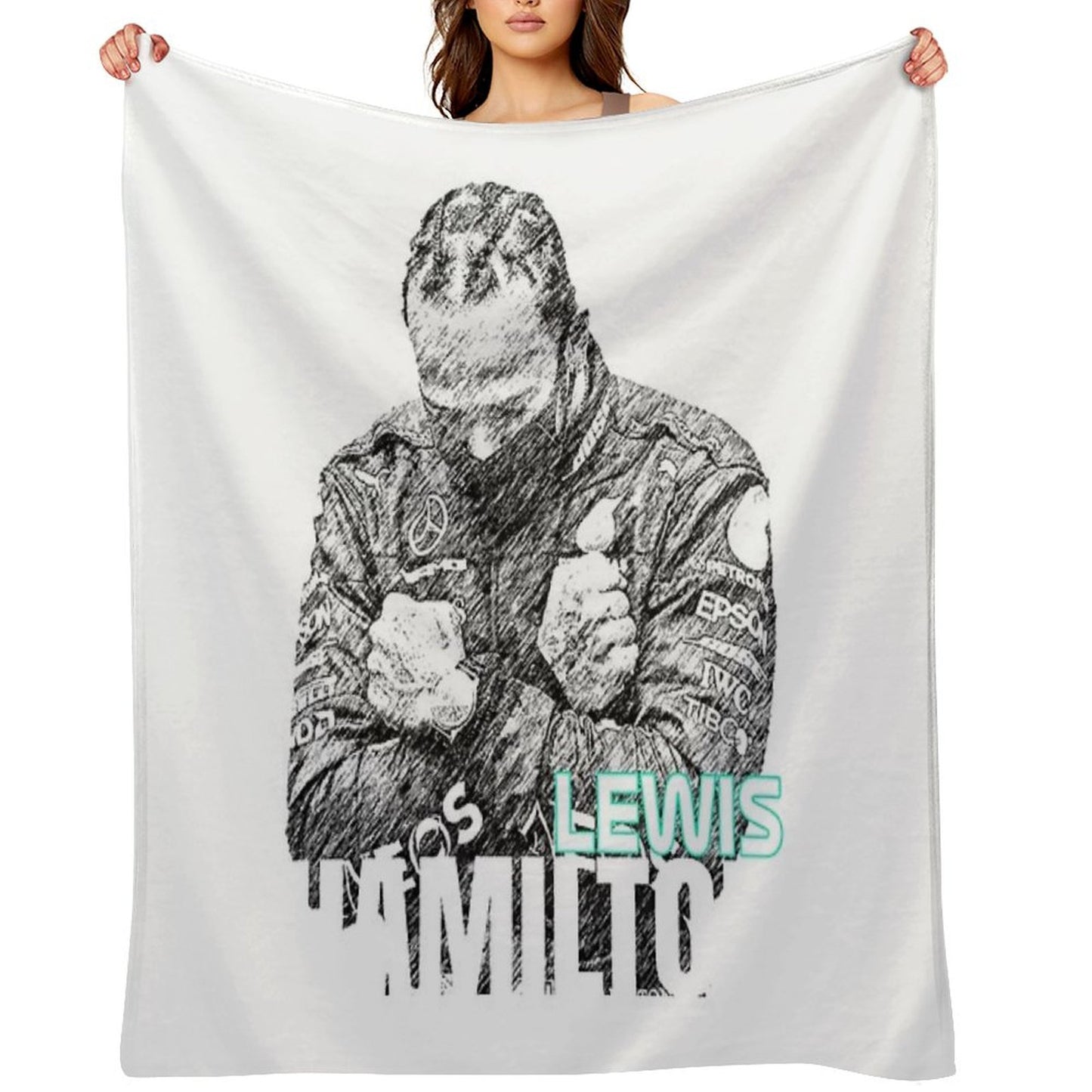 Lewis Hamilton - Sketch Poster Throw Blanket