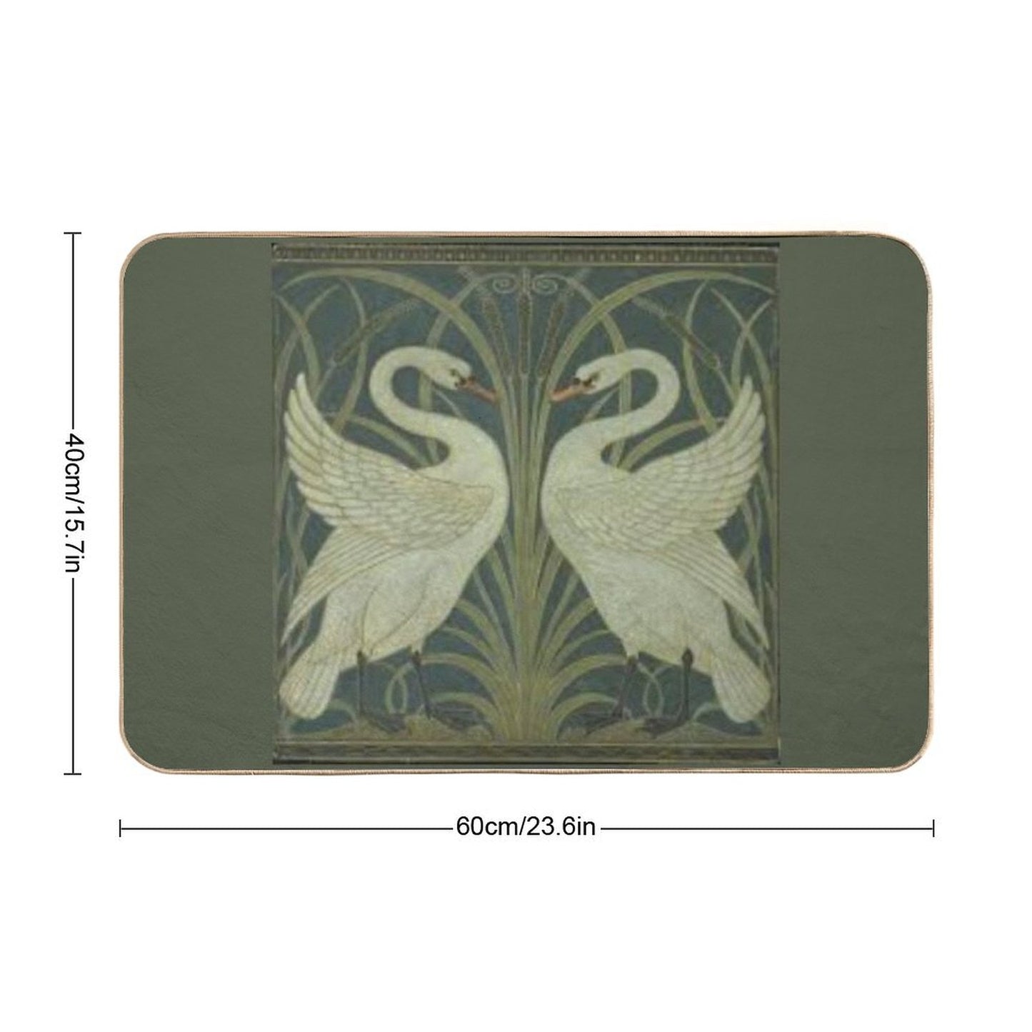 Art Deco Swans Bath Mat