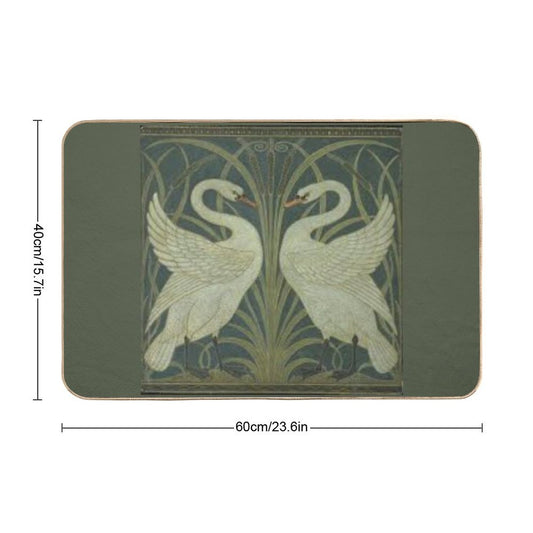 Art Deco Swans Bath Mat