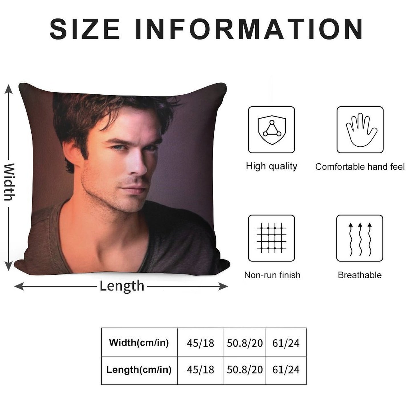 Ian Somerhalder Soft Warmth Comfort Throw Pillow