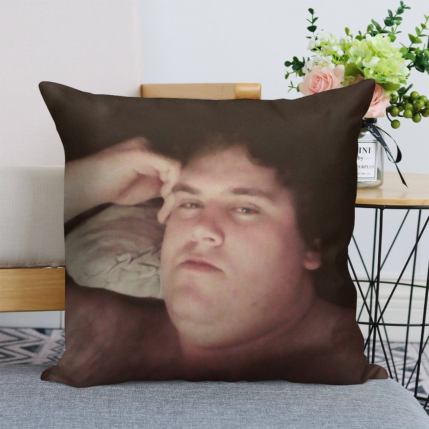 Horny Ogre Linen Throw Pillow Cover