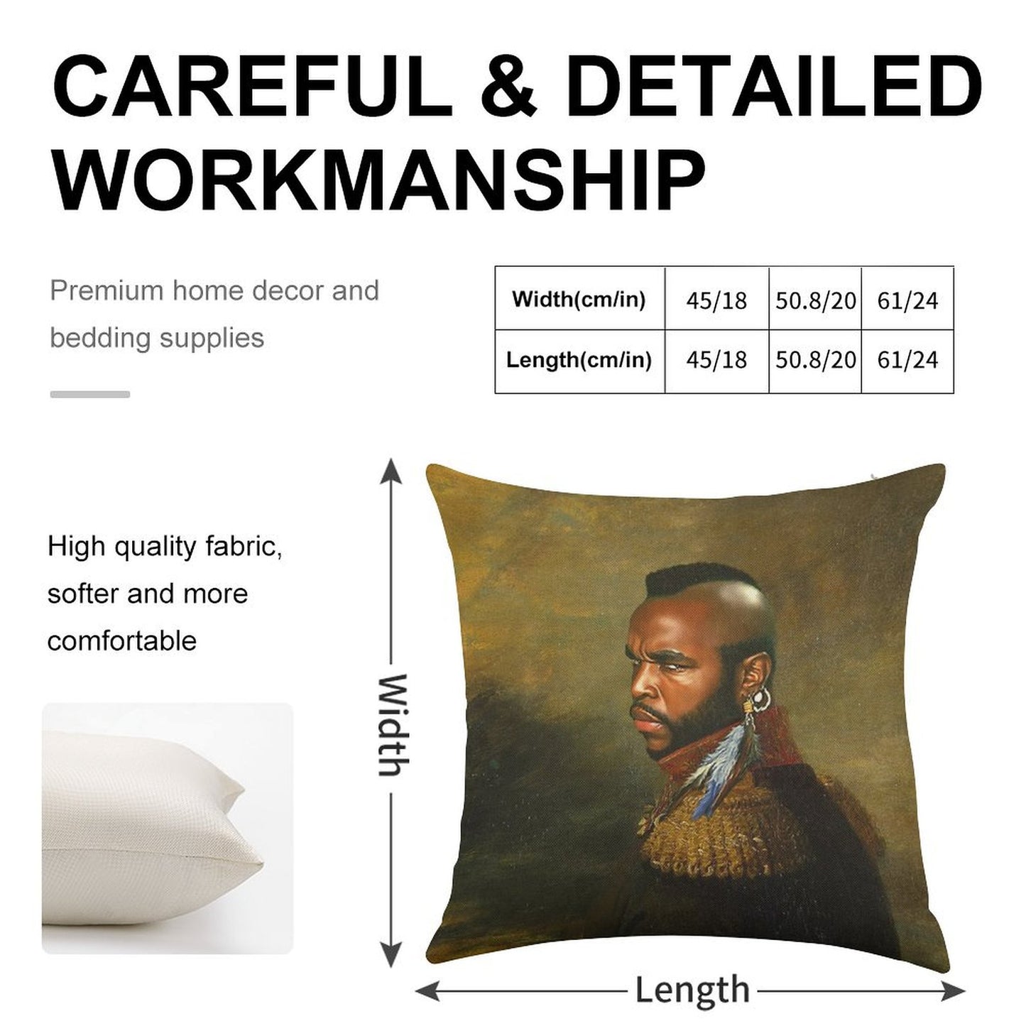 Mr. T - Replaceface Linen Throw Pillow Cover
