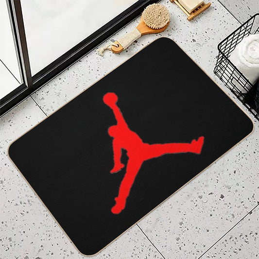 Jordan Silhouette Dunk Red Summer Vibe Bath Mat