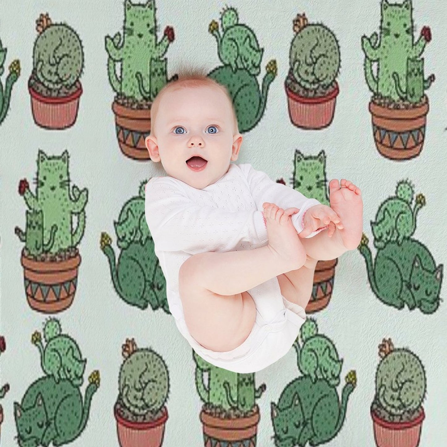 Cactus Cats Throw Blanket