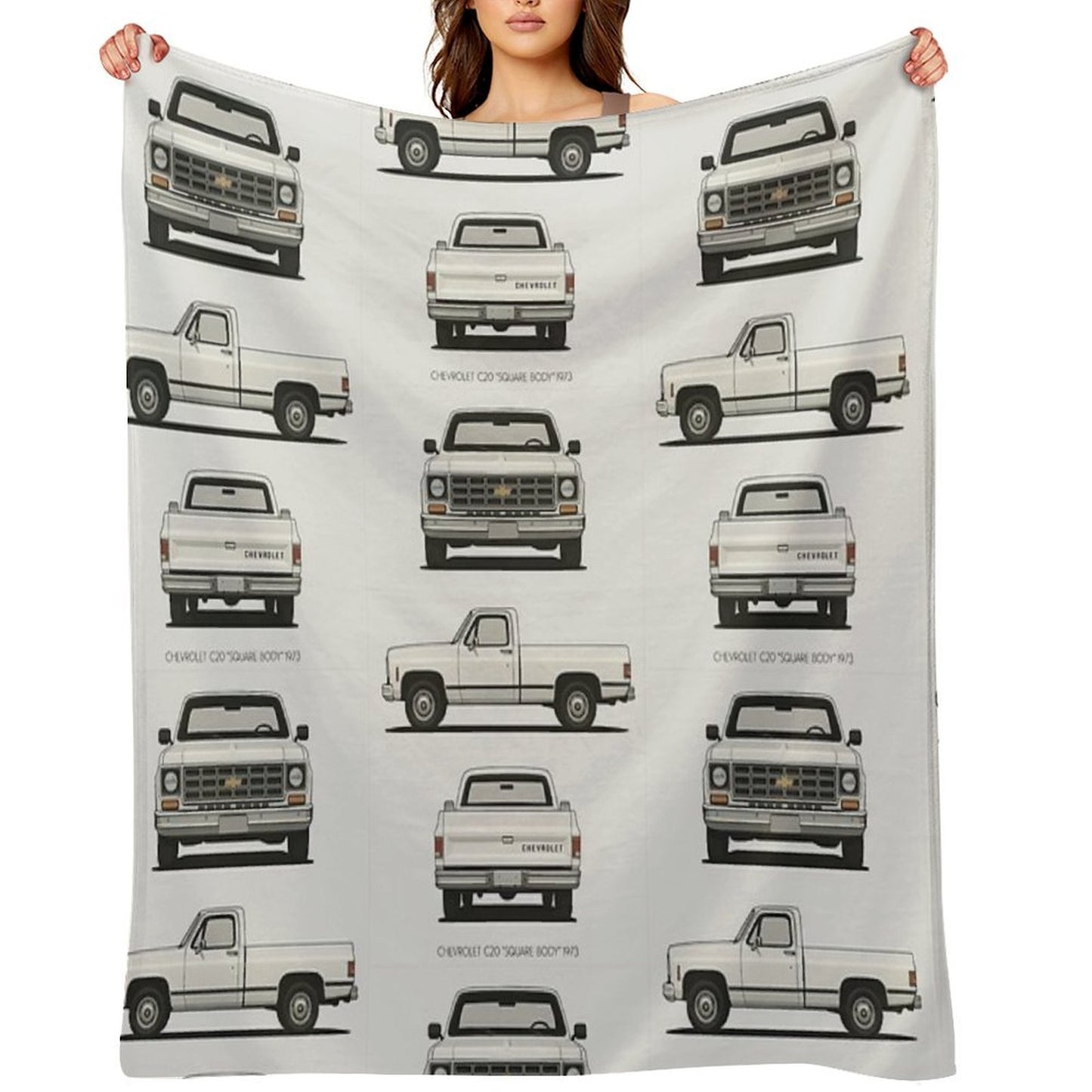 1973 C20 Square Body – Classic Chevy Pickup Triple-View Throw Blanket