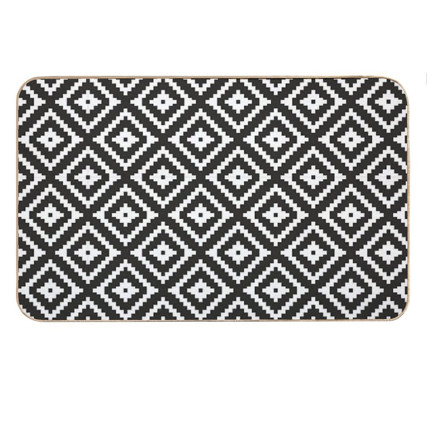 Aztec - White on Black Bath Mat