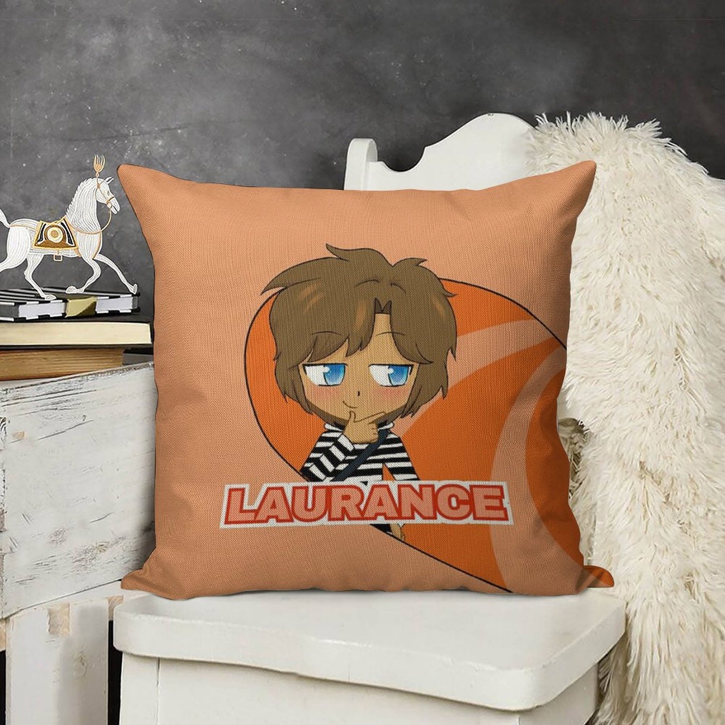Laurance Zvhal Pillow (blue Eyes Edition) Linen Throw Pillow Cover