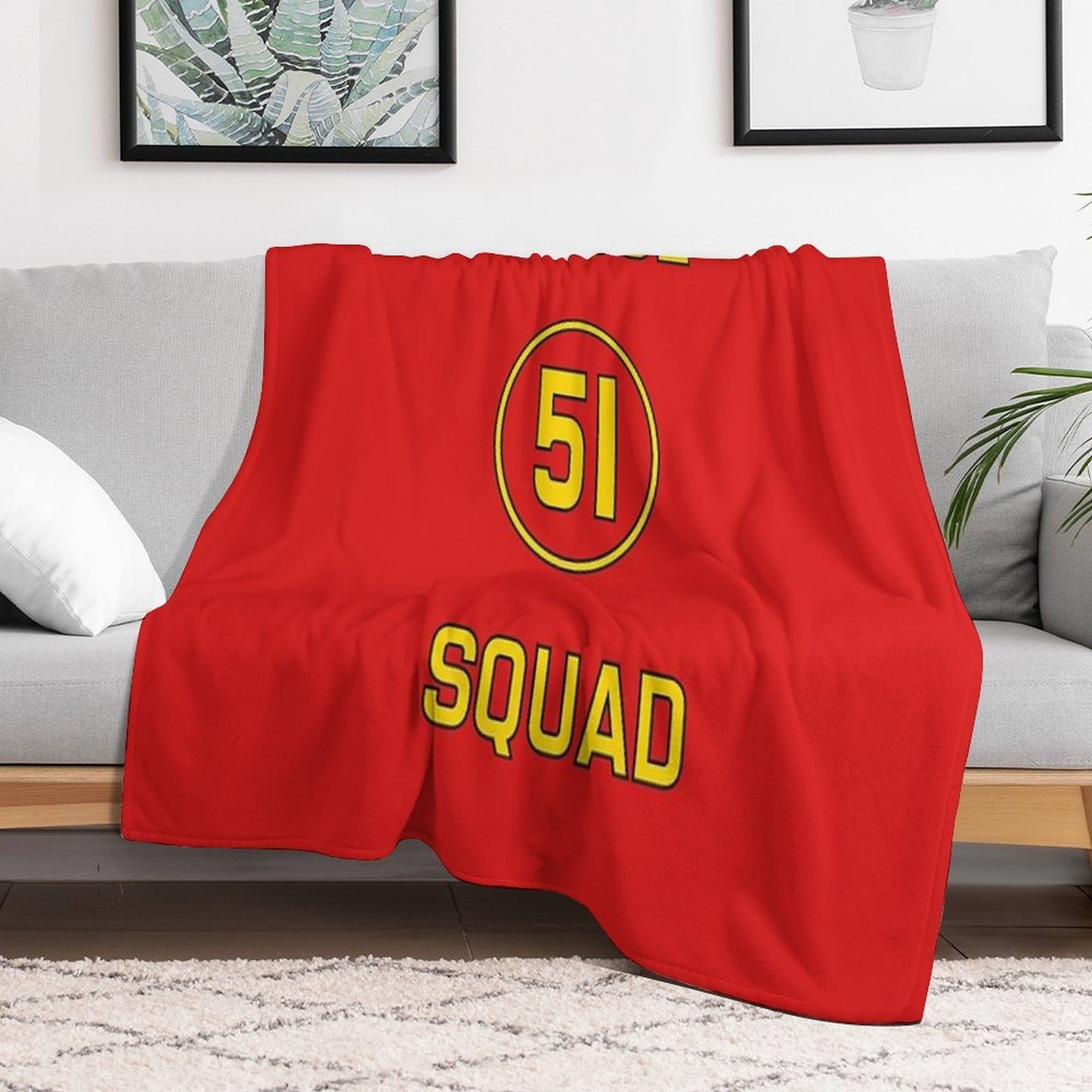 Emergency Squad 51 Rear of Truck Reproduction Logo Throw Blanket