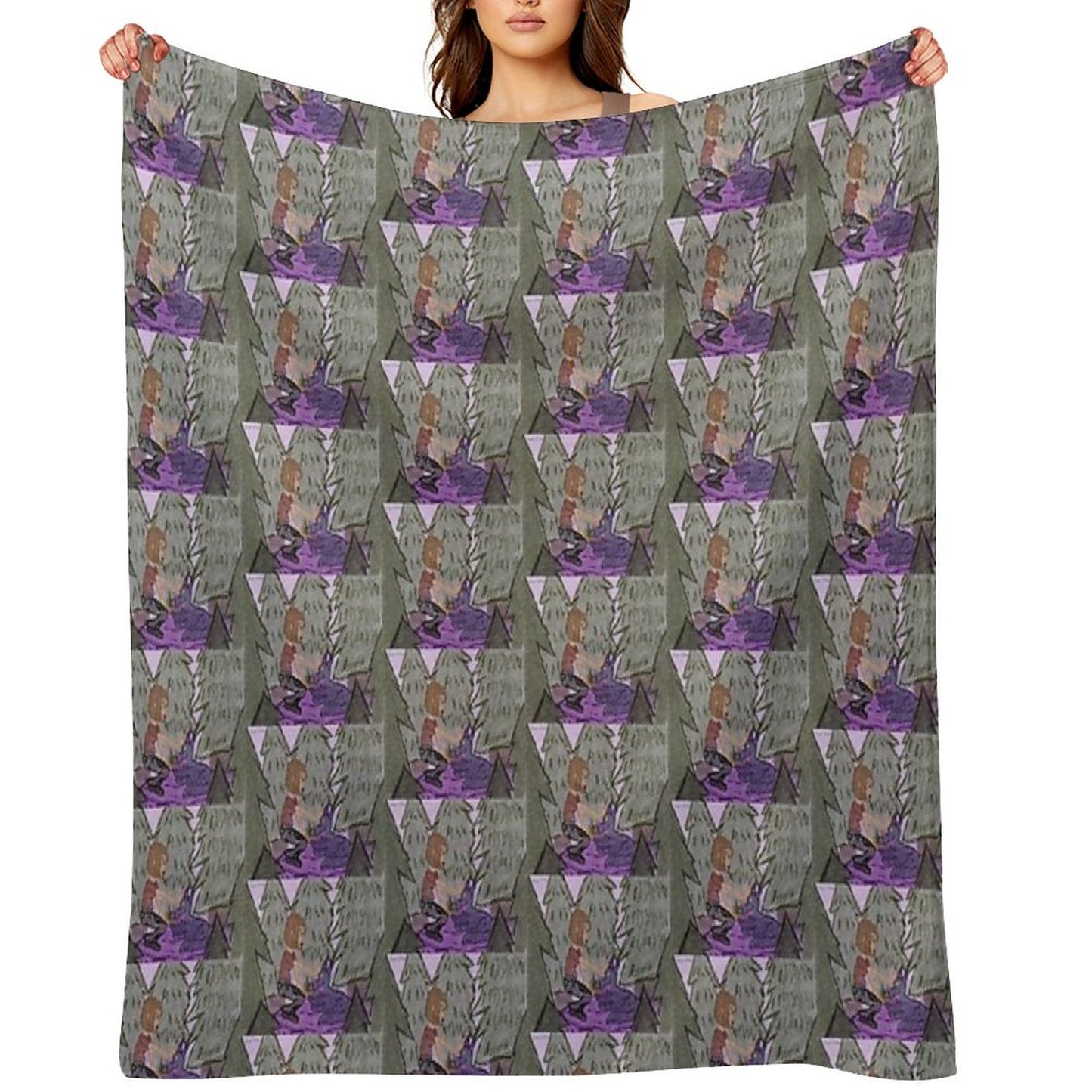 Sigrid And The Wolverine Throw Blanket