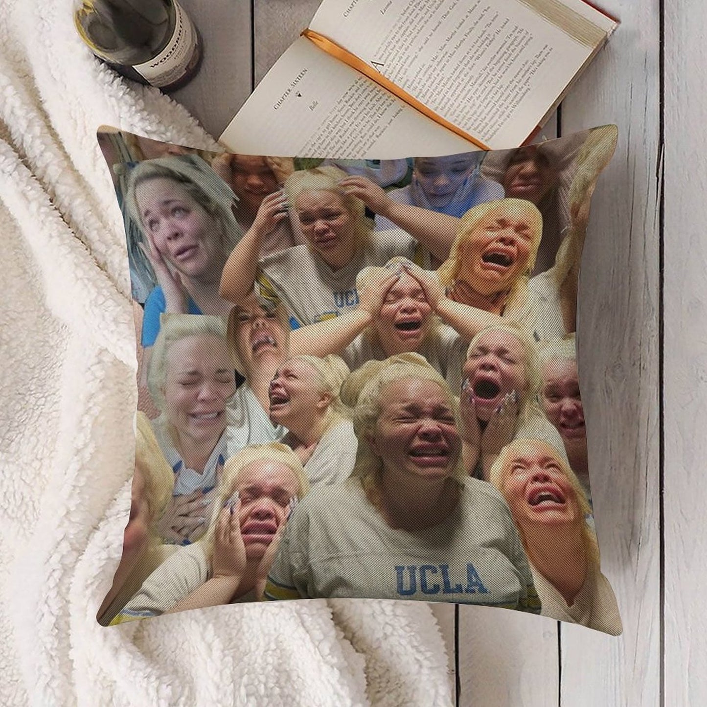 Trisha Paytas Crying Linen Throw Pillow Cover