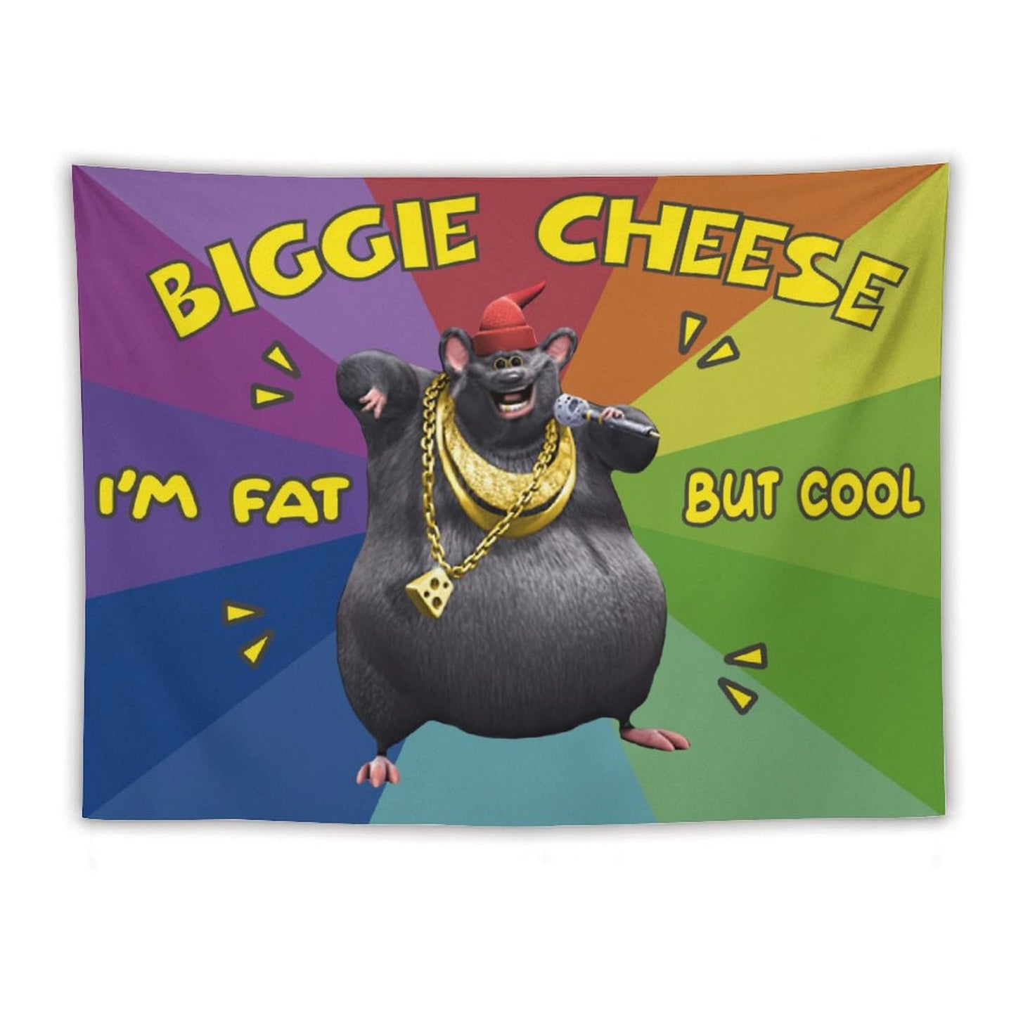 Funny Big Cheese I Am Fat But Cool Tapestry