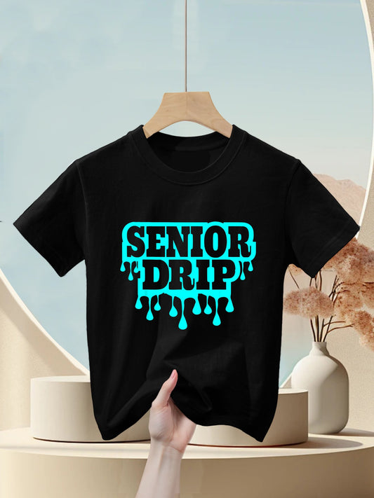 Senior Drip 12th Grade Grad Graduating Seniors Graduation Kids T-Shirt