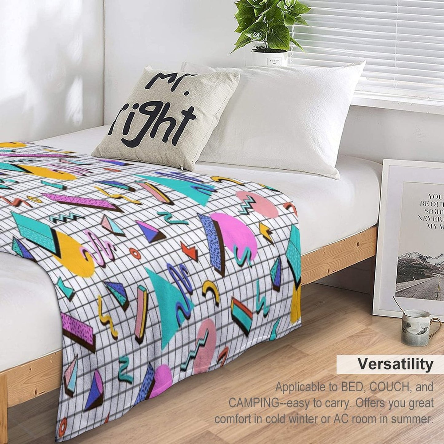 Funky 80s Eighties Memphis Pattern Design Throw Blanket