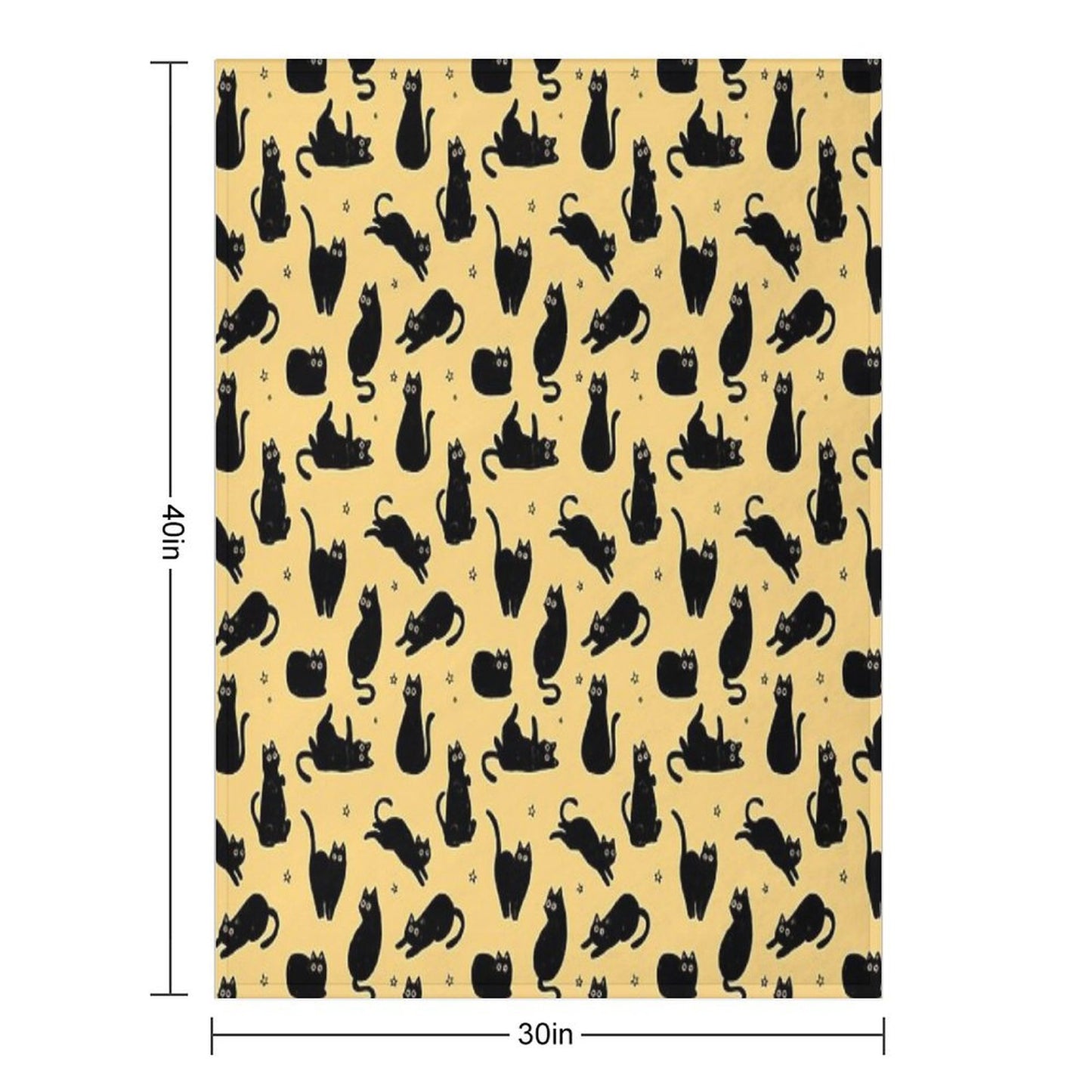 Black Cat Pattern Throw Blanket