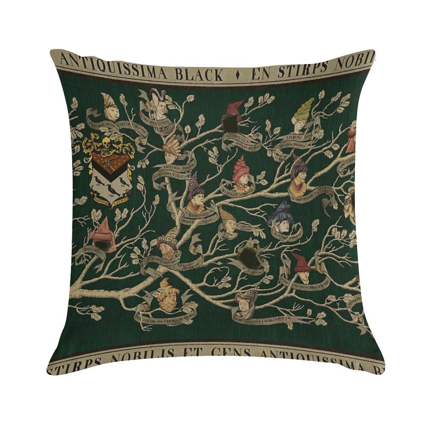 Noble House of Black Family Tree Soft Washable Throw Pillow