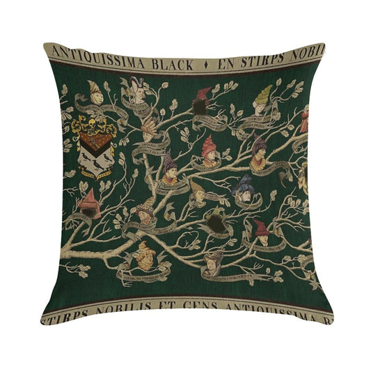 Noble House of Black Family Tree Soft Washable Throw Pillow