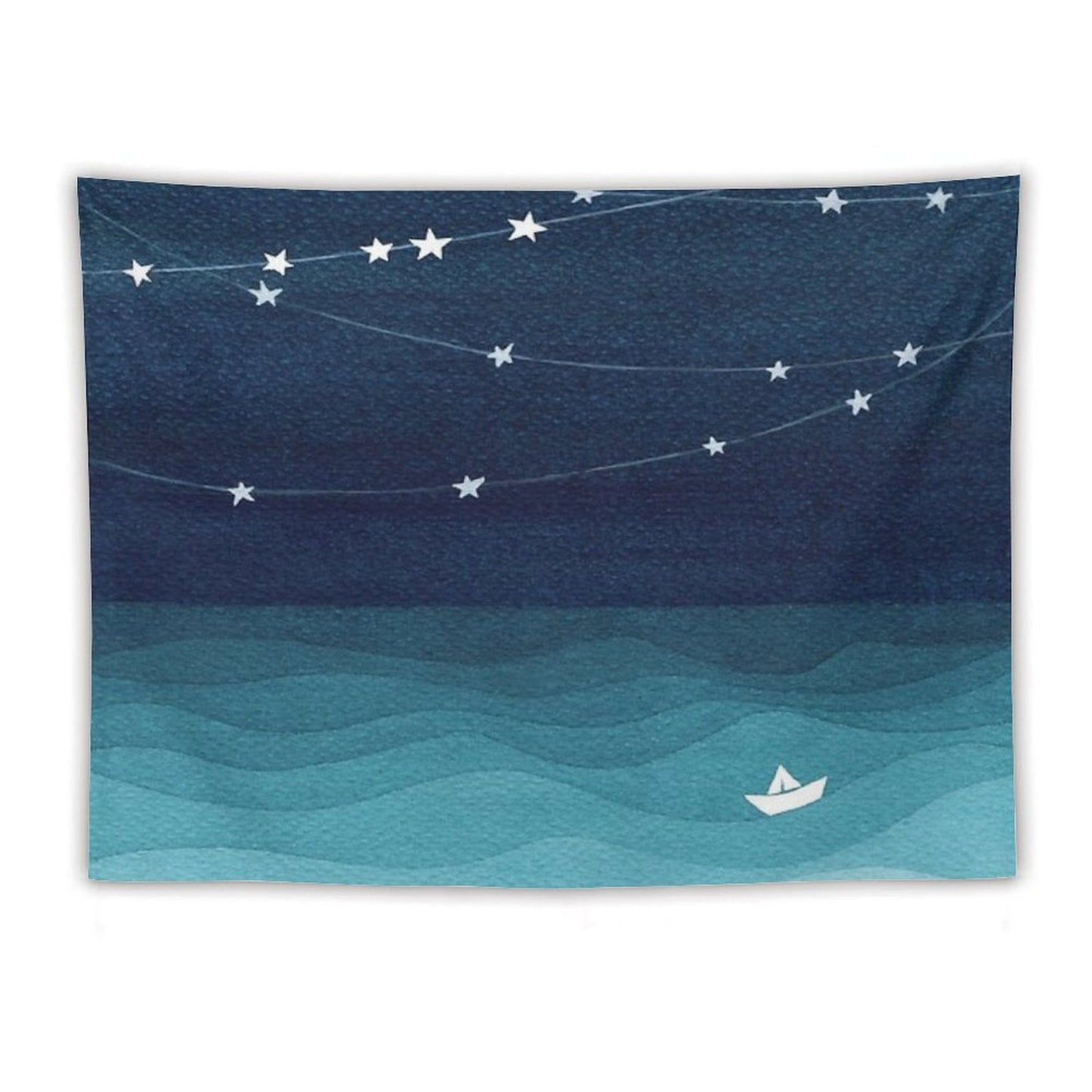 Garland of Stars, Teal Ocean Tapestry
