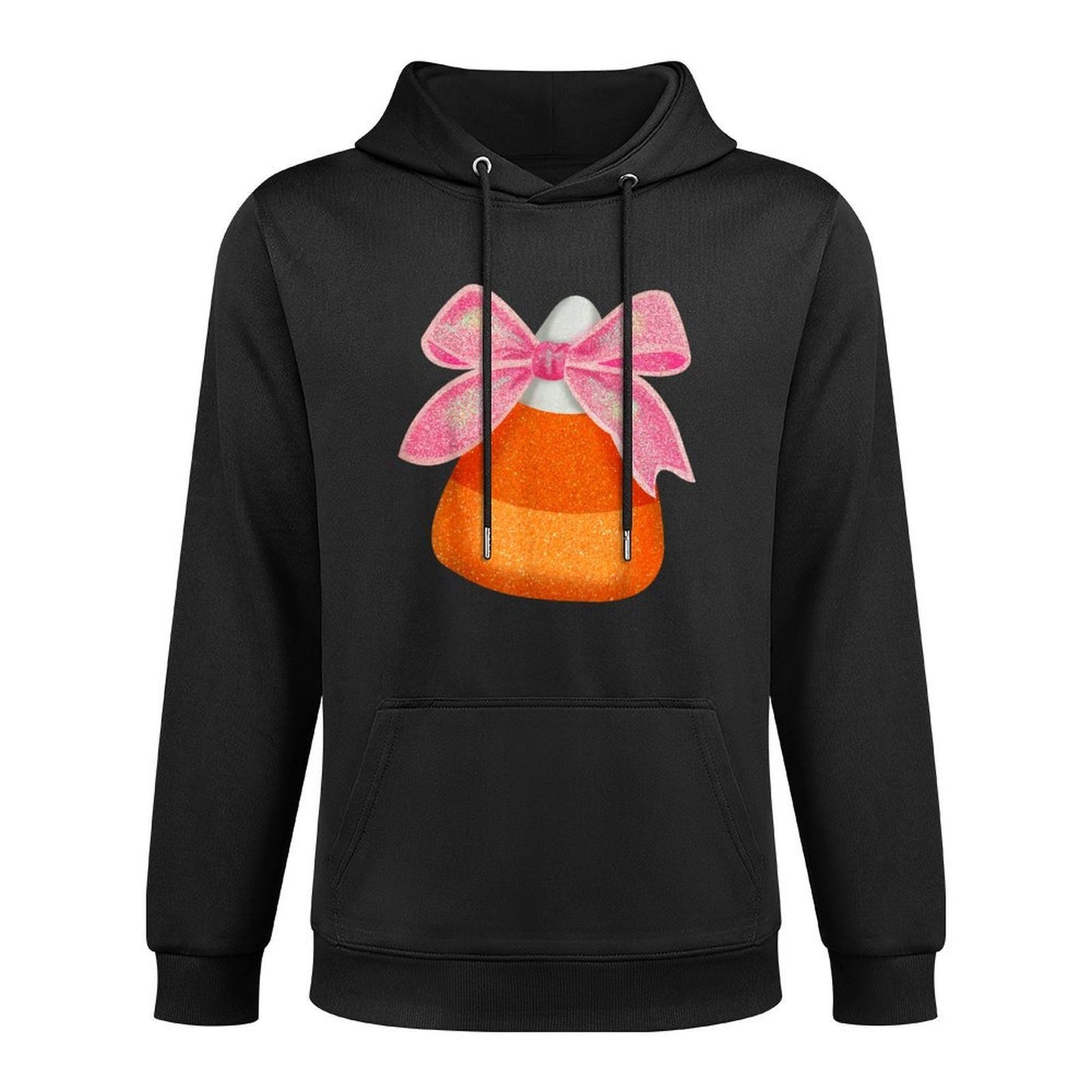 Coquette Bow Candy Corn Women Girls Kids Halloween Costume Kangaroo Pocket Hoodie