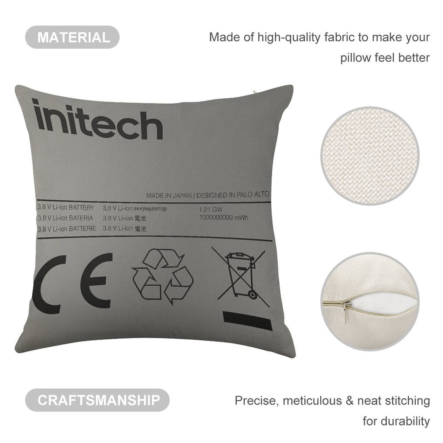 Swollen Battery Linen Throw Pillow Cover