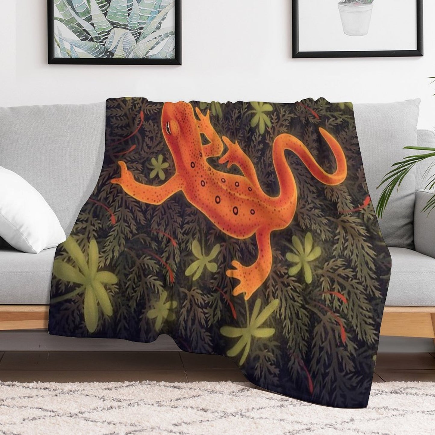 Red Spotted Newt Throw Blanket