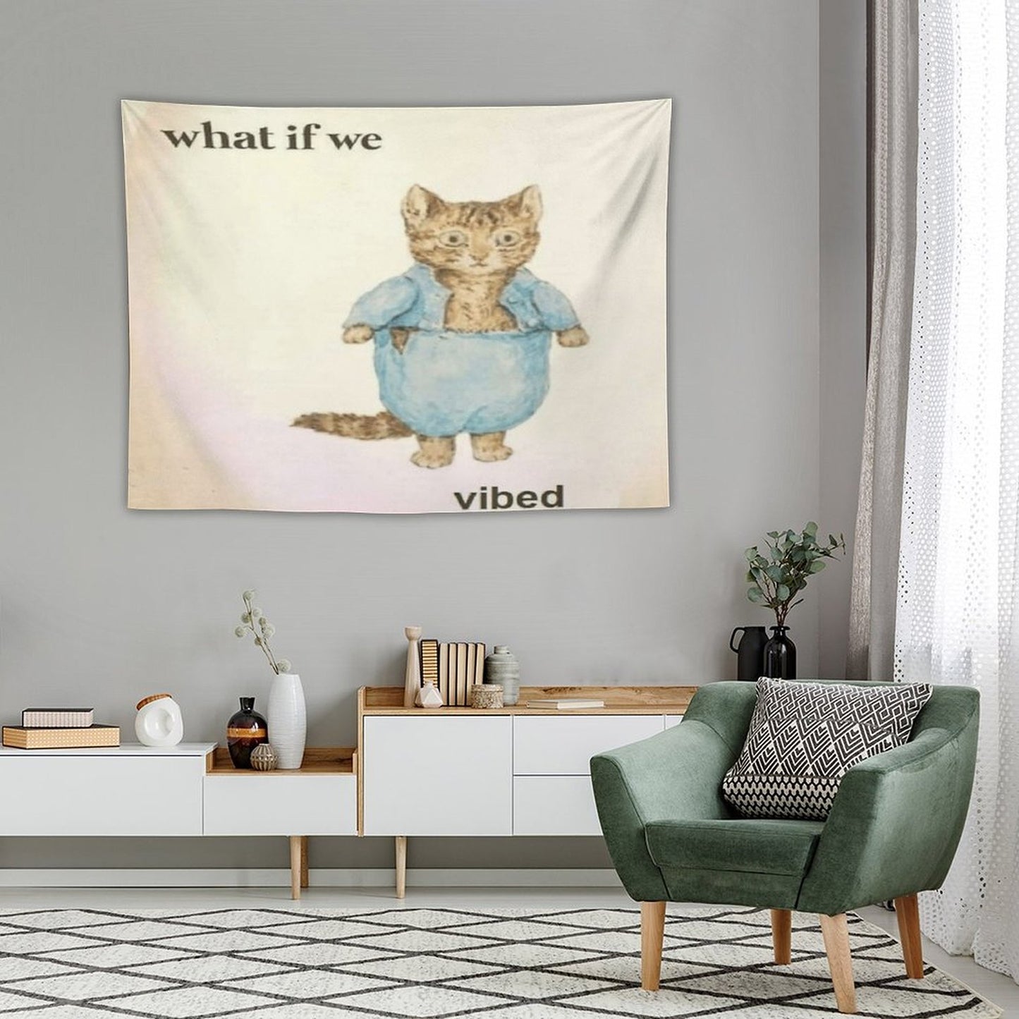 What If We Vibed Cat Tapestry