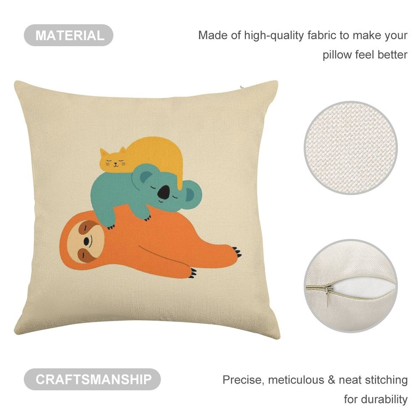 Being Lazy Linen Throw Pillow Cover