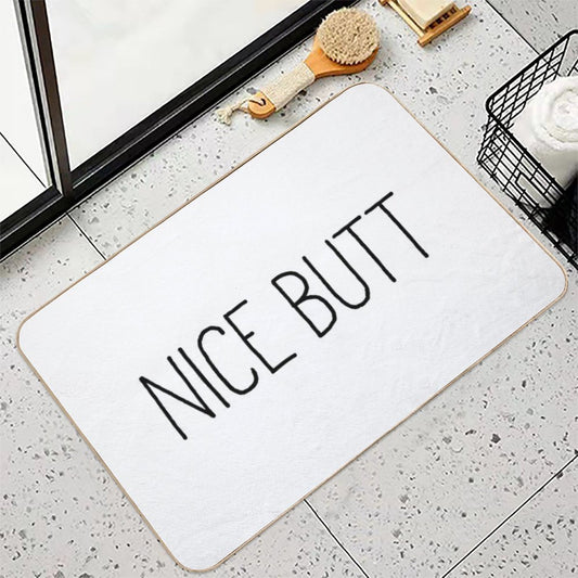Nice Butt White Bath Mat