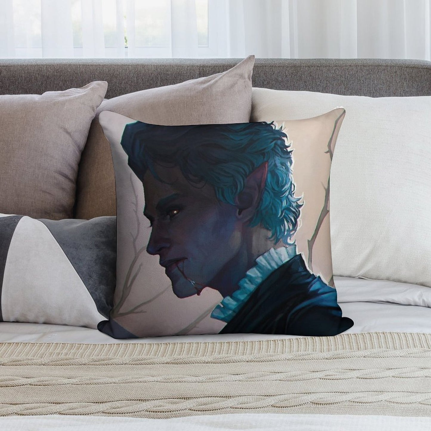 Astarion Soft Hidden Zipper Throw Pillow