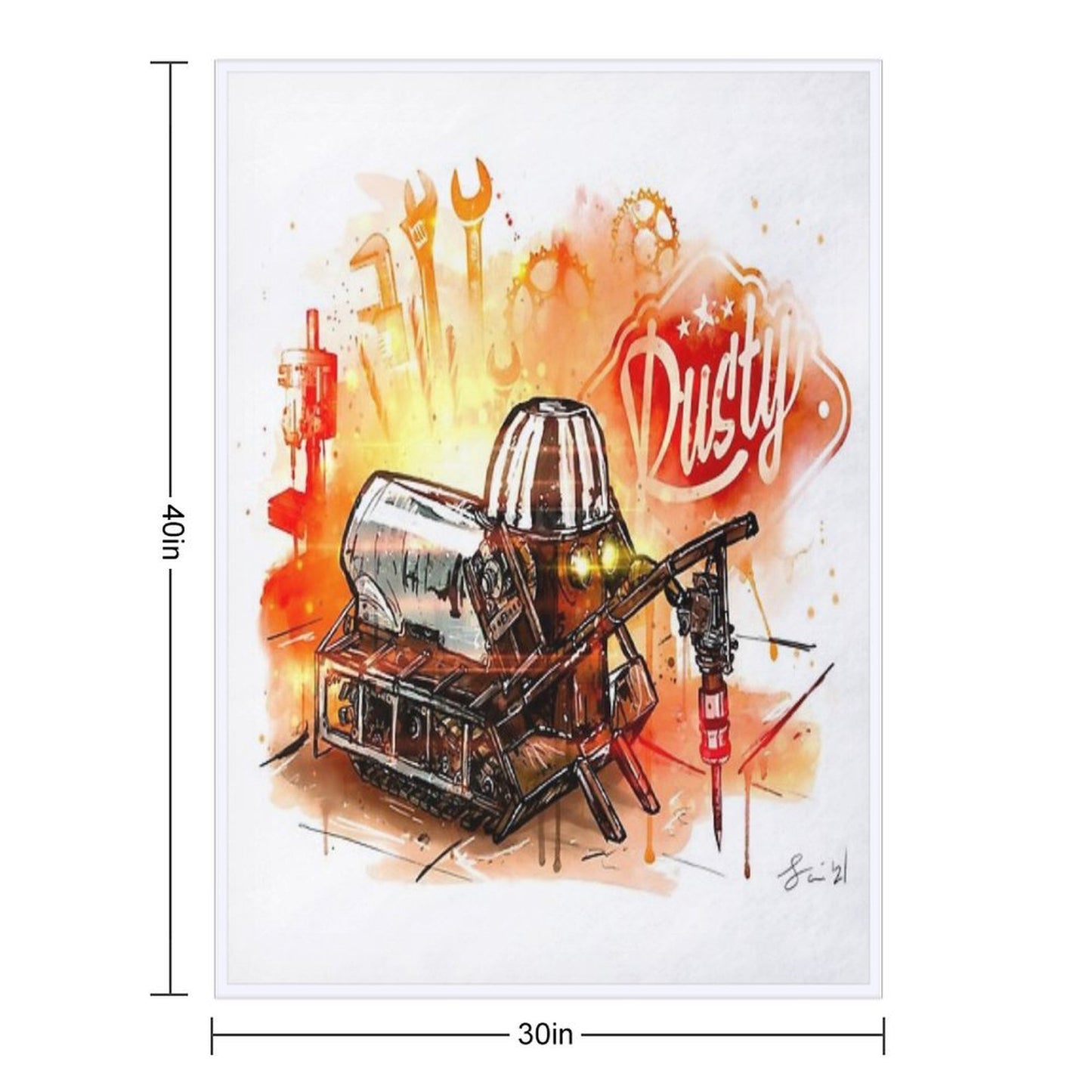 Rusty Art Throw Blanket