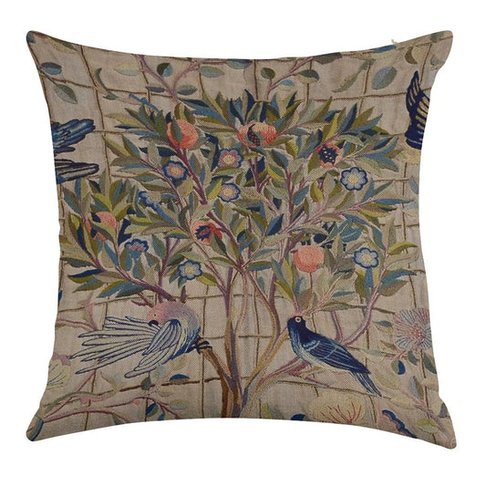 William Morris Kelmscott Trellis Embroidery Linen Throw Pillow Cover