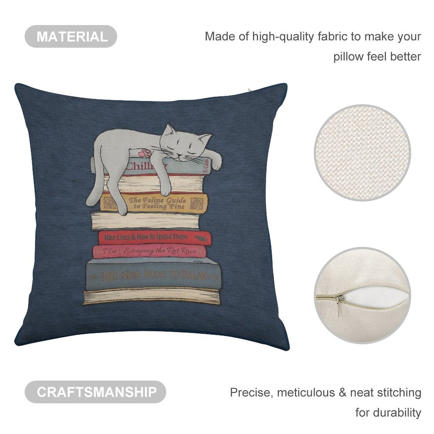 How to Chill Like A Cat Linen Throw Pillow Cover