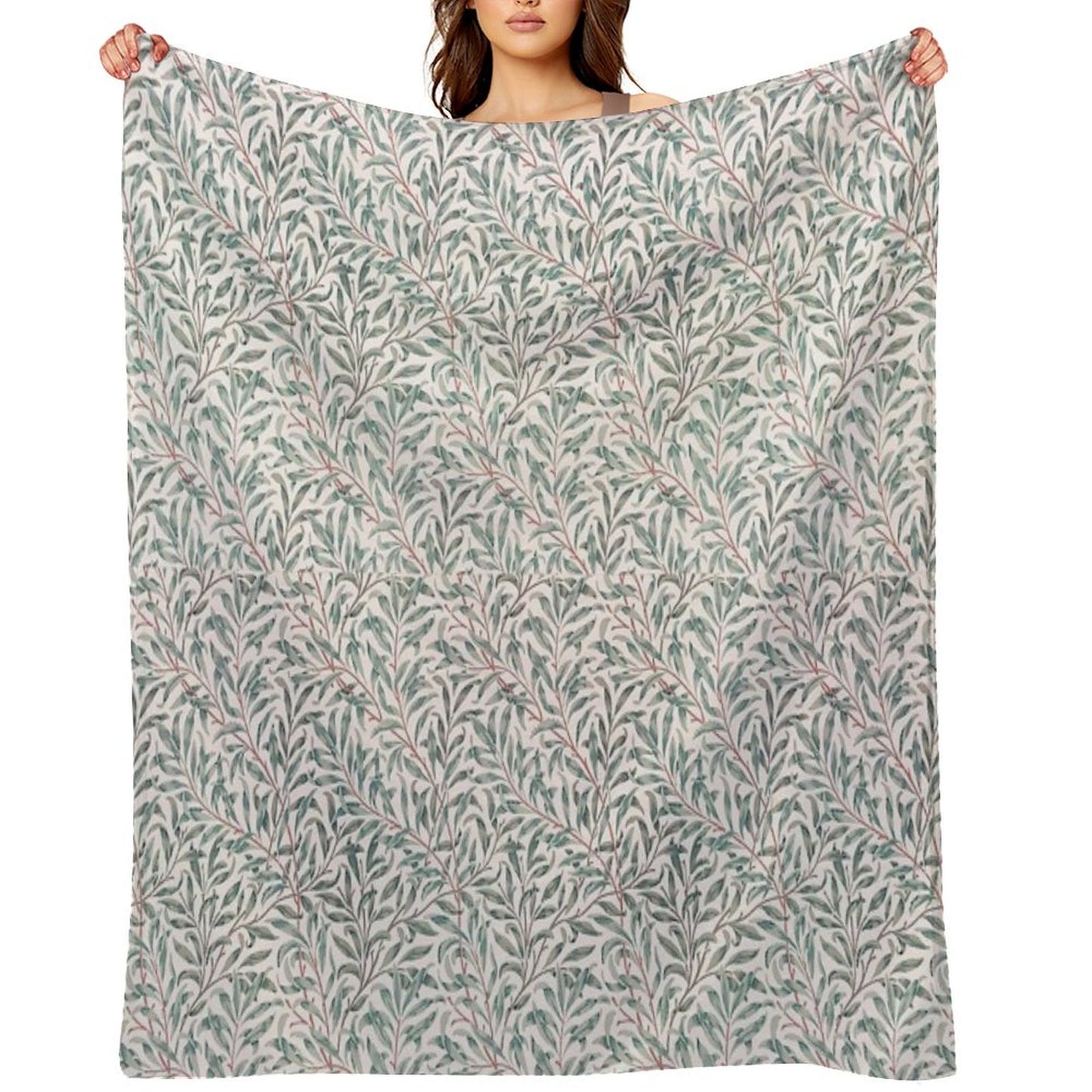 William Morris Pattern - Flowers & Leaves Throw Blanket