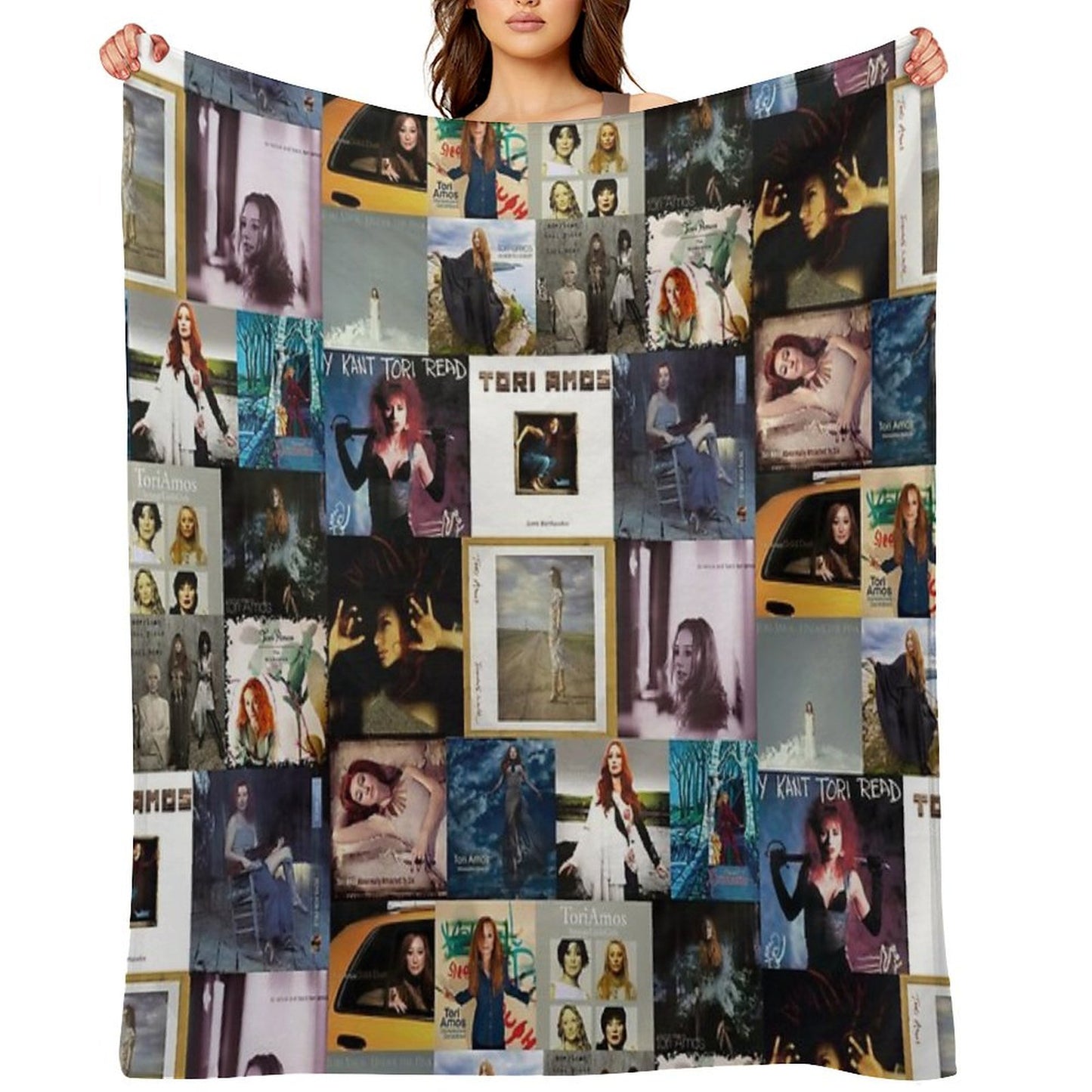Tori Amos Album Records Collage Collection Print Throw Blanket