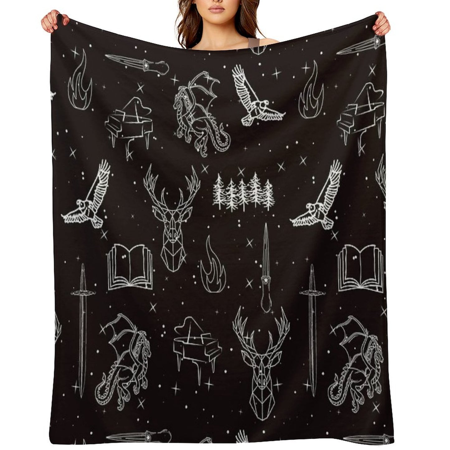 Throne of Glass Pattern Throw Blanket