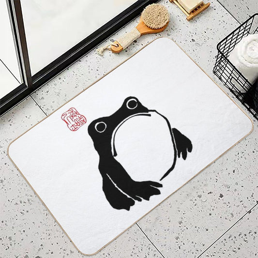 Unimpressed Frog Japanese Woodblock Matsumoto Hoji Bath Mat